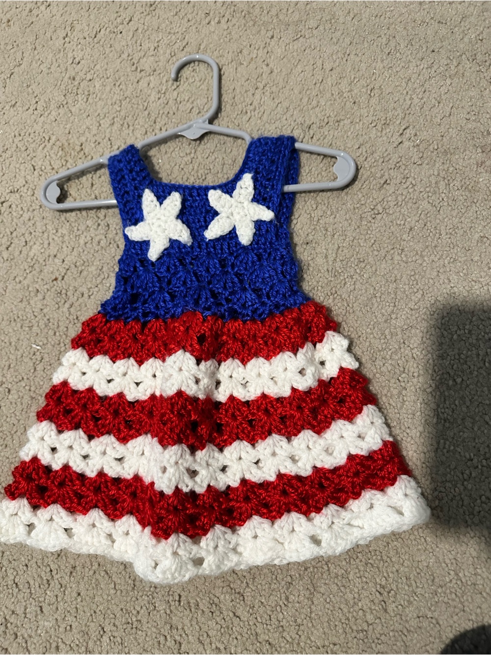 Crocheted Red White & Blue Star Bikini Top